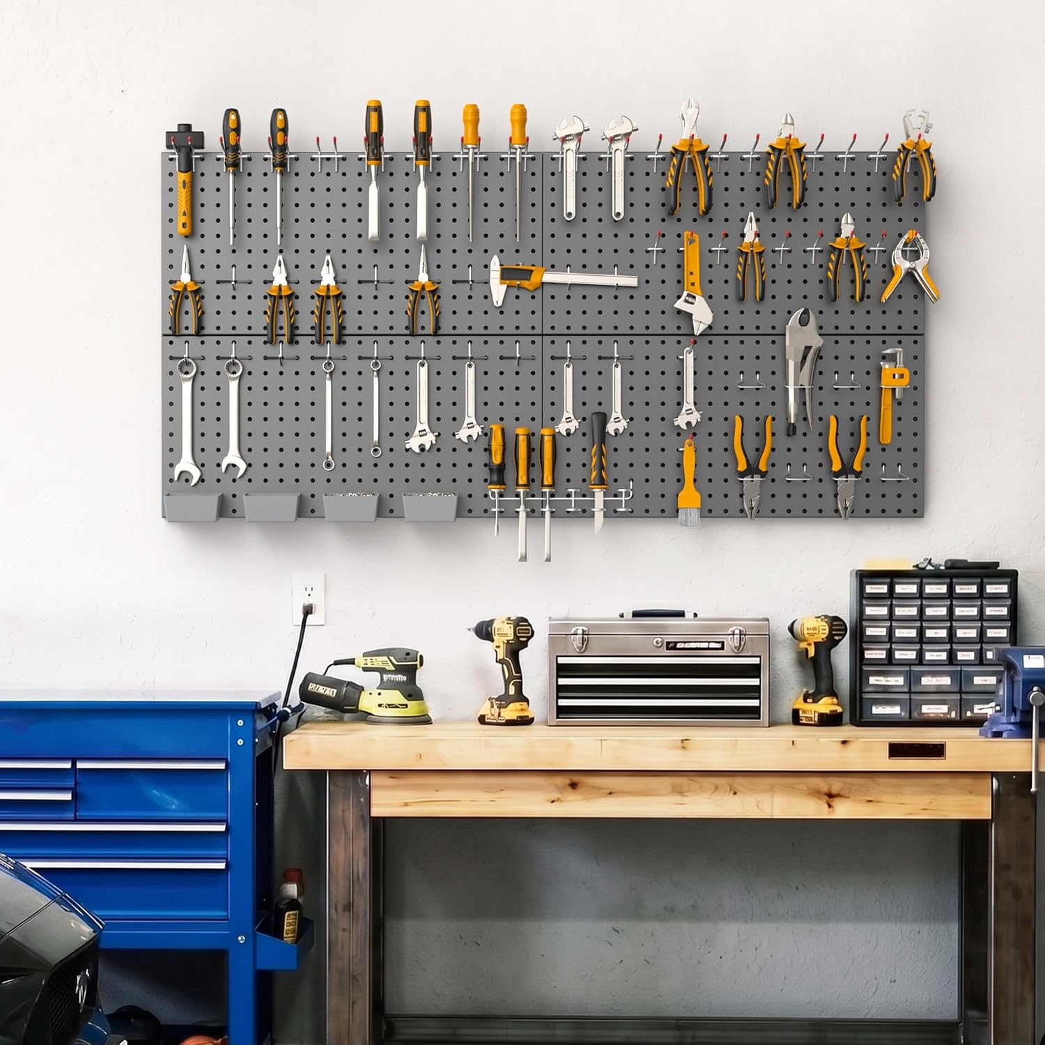 TORACK 4-Panel Pegboard Tool Organizer
