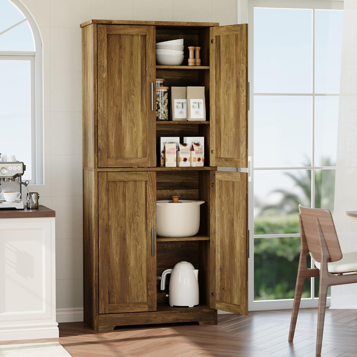 Garvee Barnwood Tall Pantry Cabinet