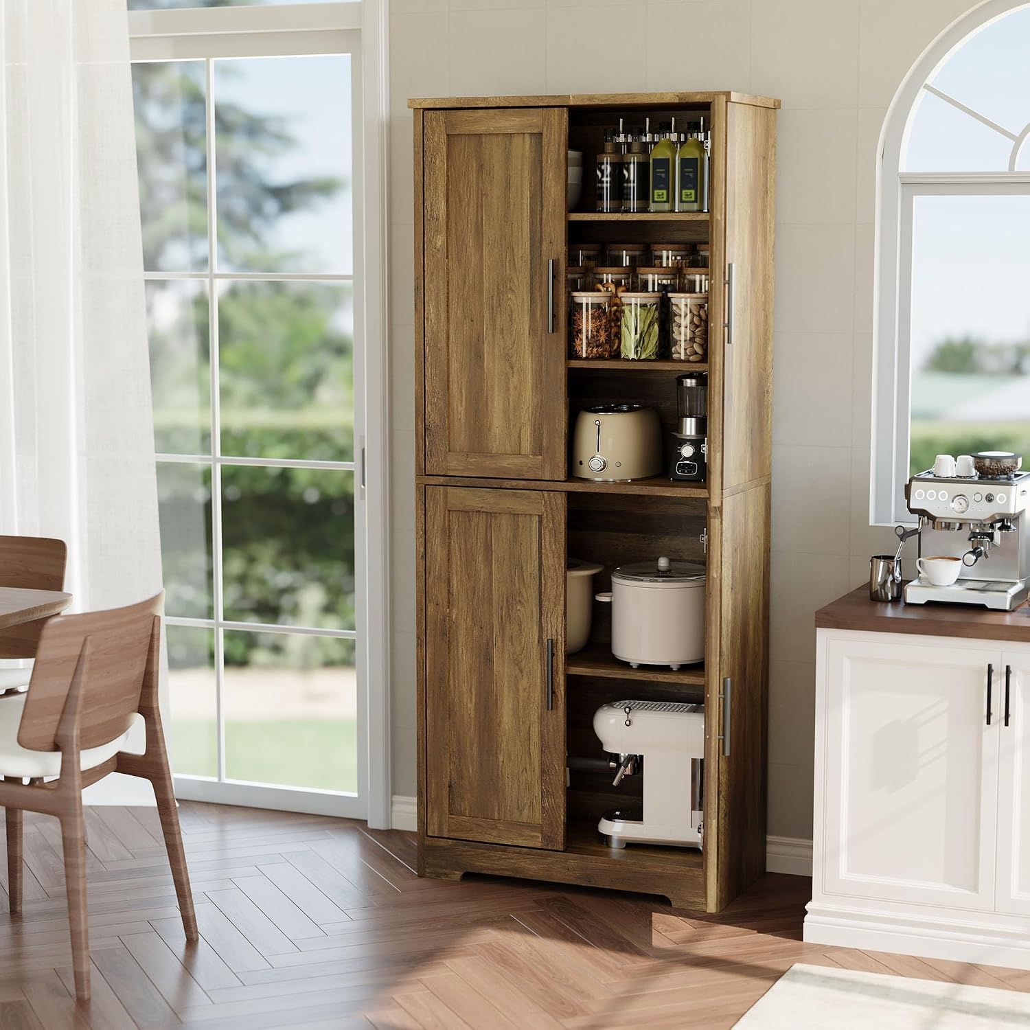 Garvee Barnwood Tall Pantry Cabinet