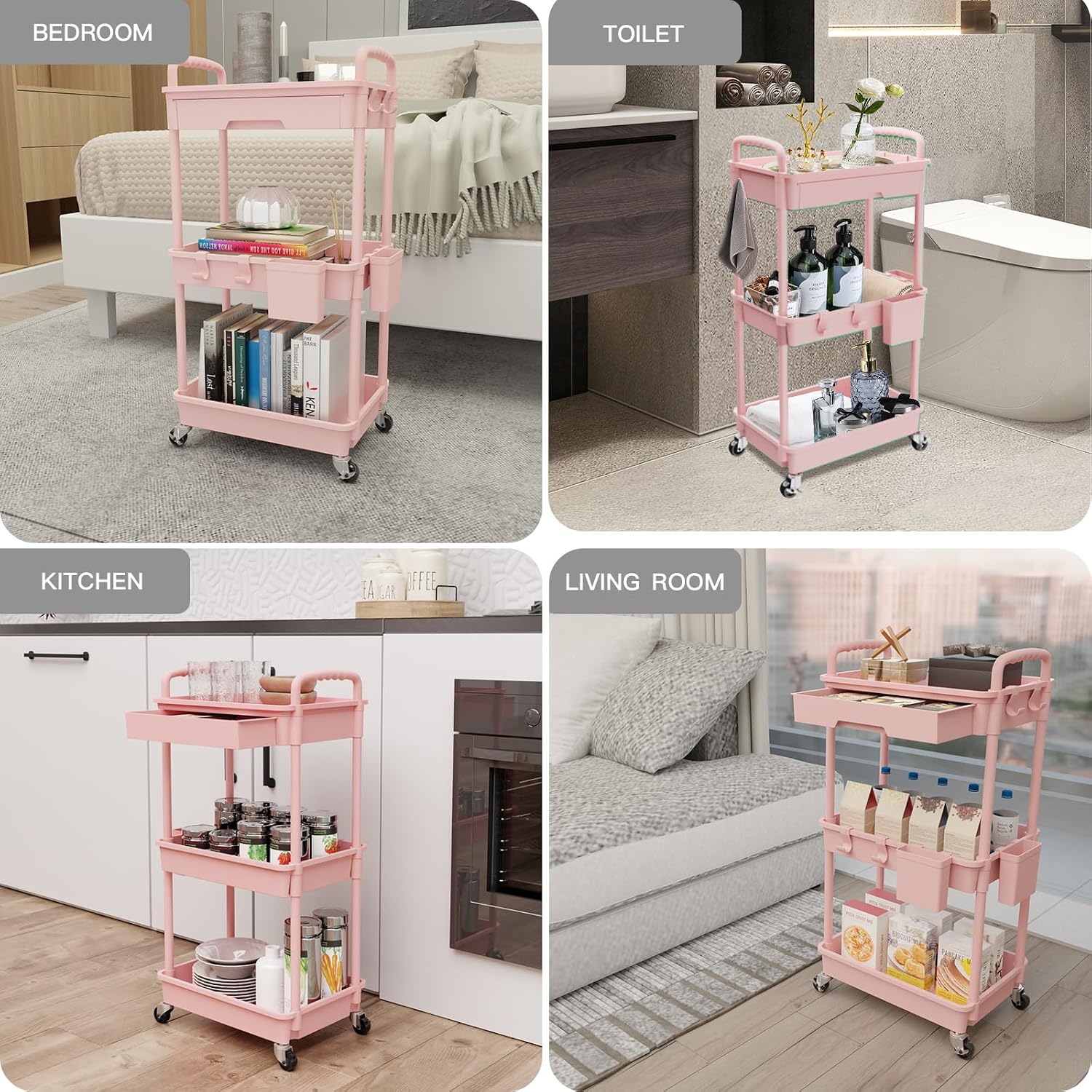 3 Tier Rolling Utility Cart