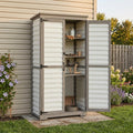Tall White Outdoor Storage Cabinet