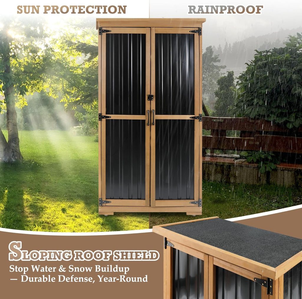 Tall Waterproof Outdoor Storage Cabinet