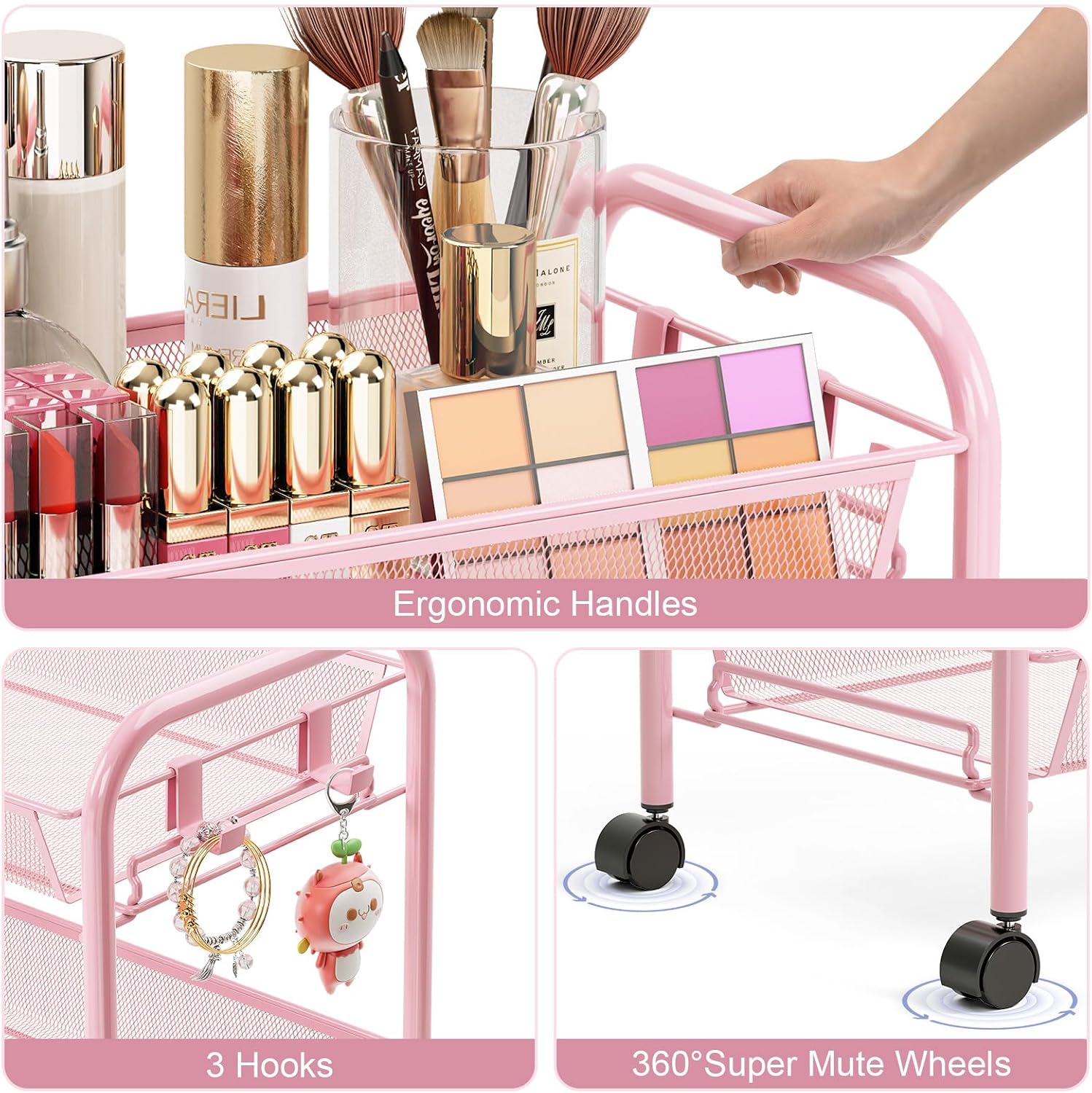 TOOLF 4 Tier Rolling Utility Cart