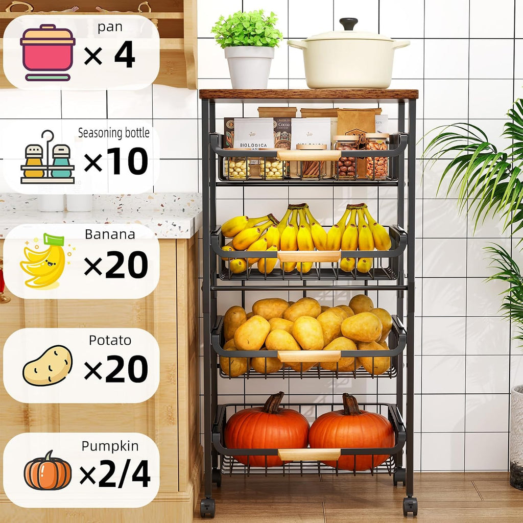 5-Tier Rolling Utility Cart