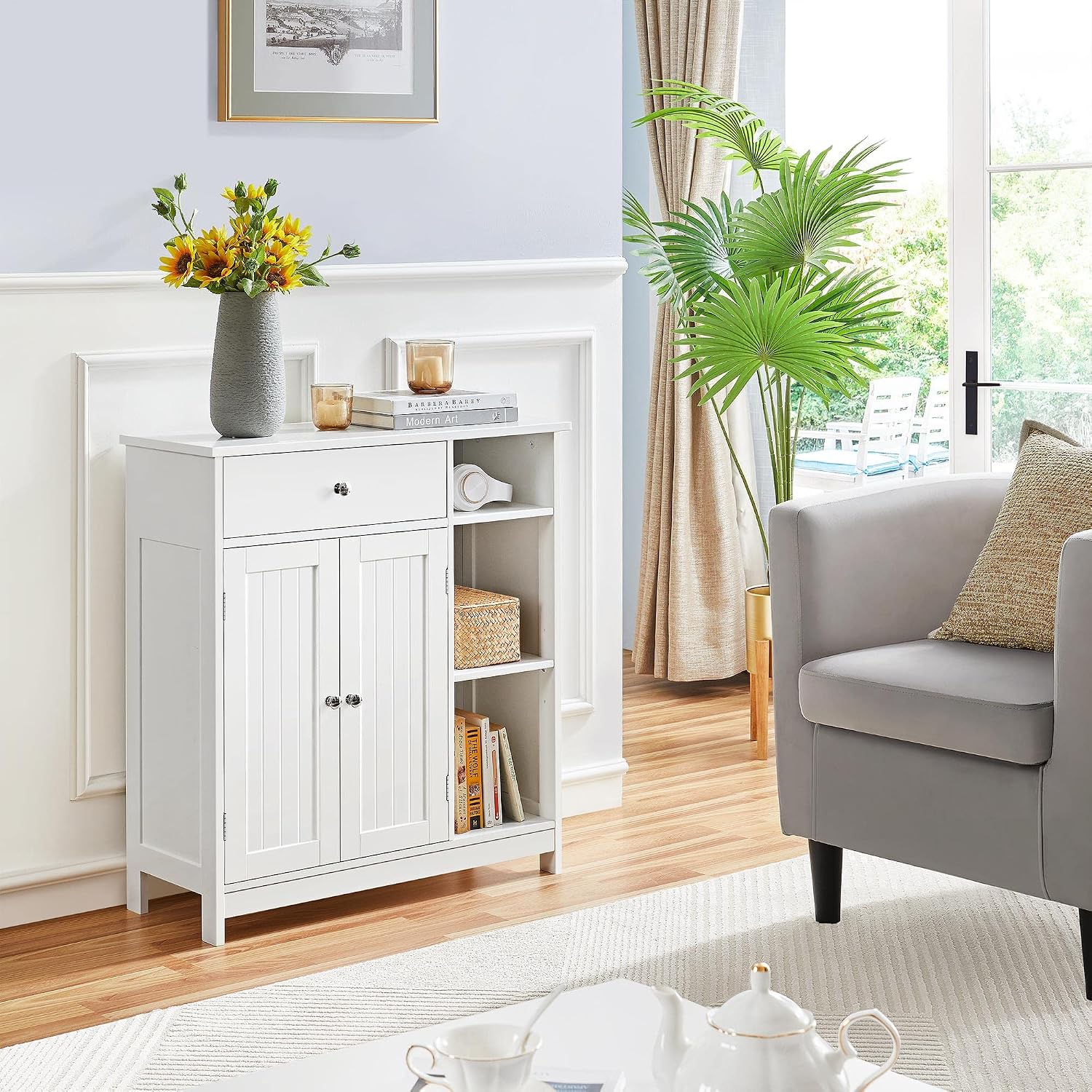 White Freestanding Storage Cabinet