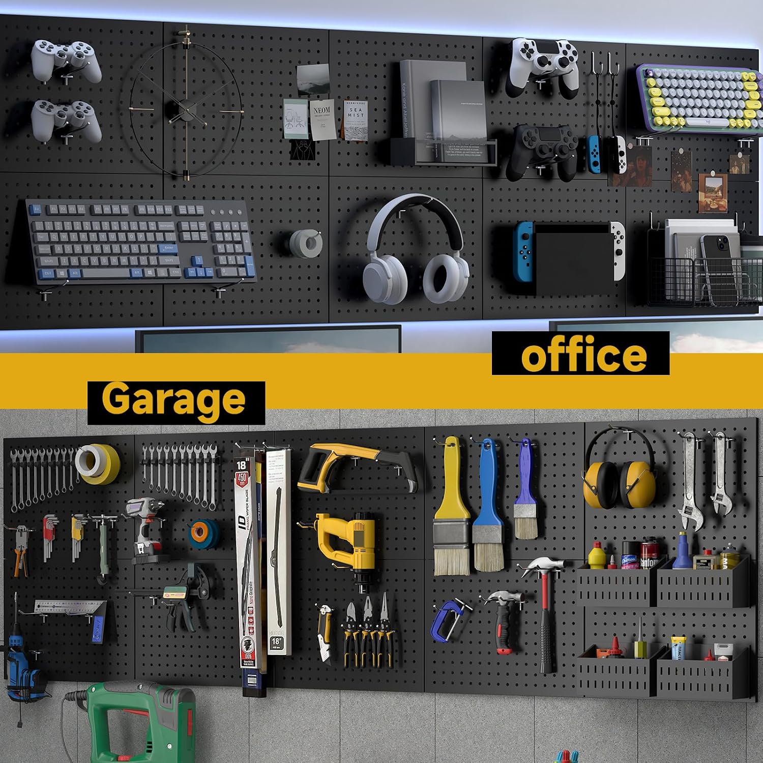 74PCS Metal Pegboard Wall Organizer