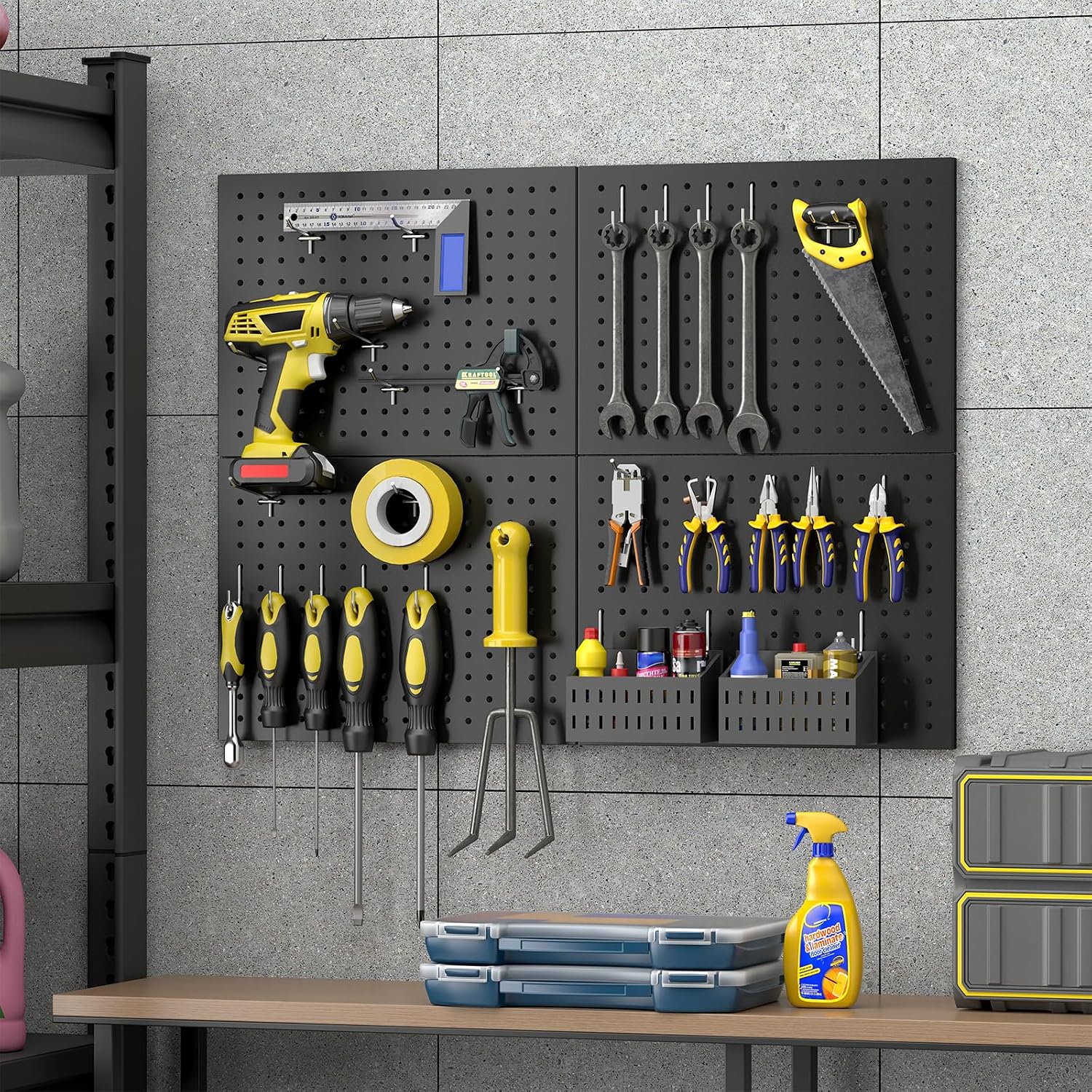 74PCS Metal Pegboard Wall Organizer