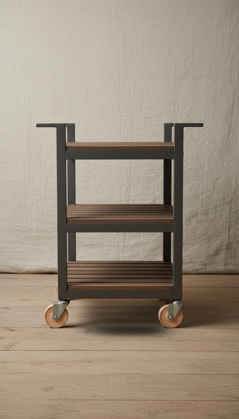 Maple Multi-Tier Rolling Cart